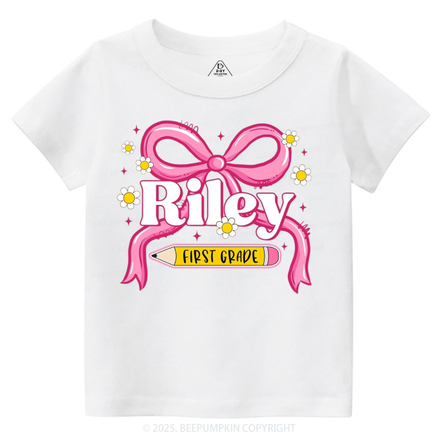 Personalized First Grade Girly Toddler&Kid's Tees Beepumpkin