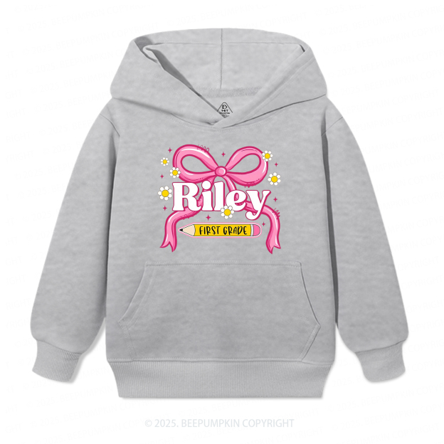 Personalized First Grade Girly Kid's Hoodies Beepumpkin