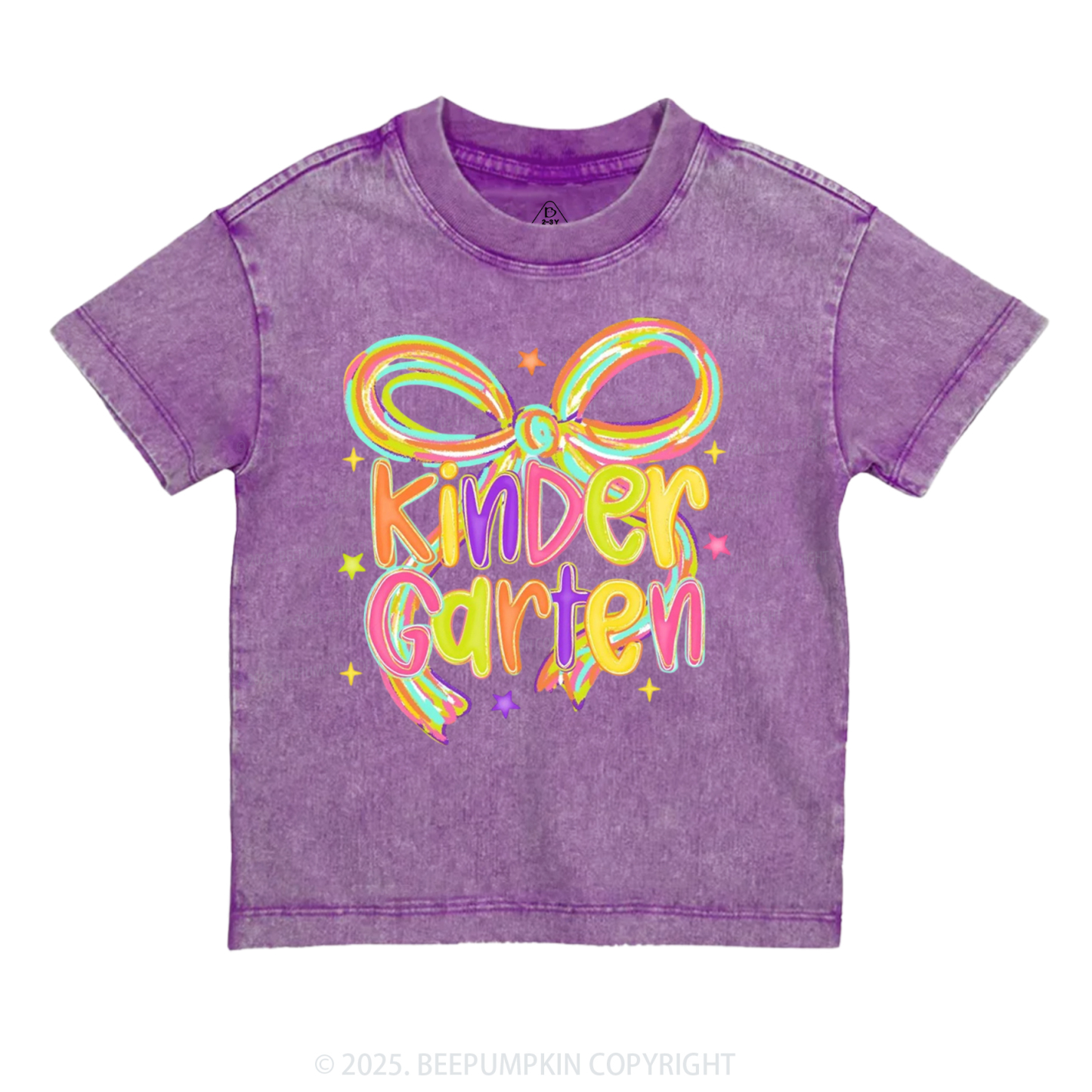 Personalized Girly Bow Sublimation Toddler&Kids Washed Tees