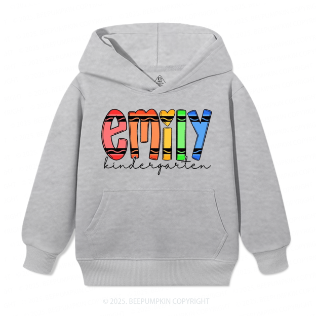Personalized Colored Crayon Name Kid's Hoodies Beepumpkin