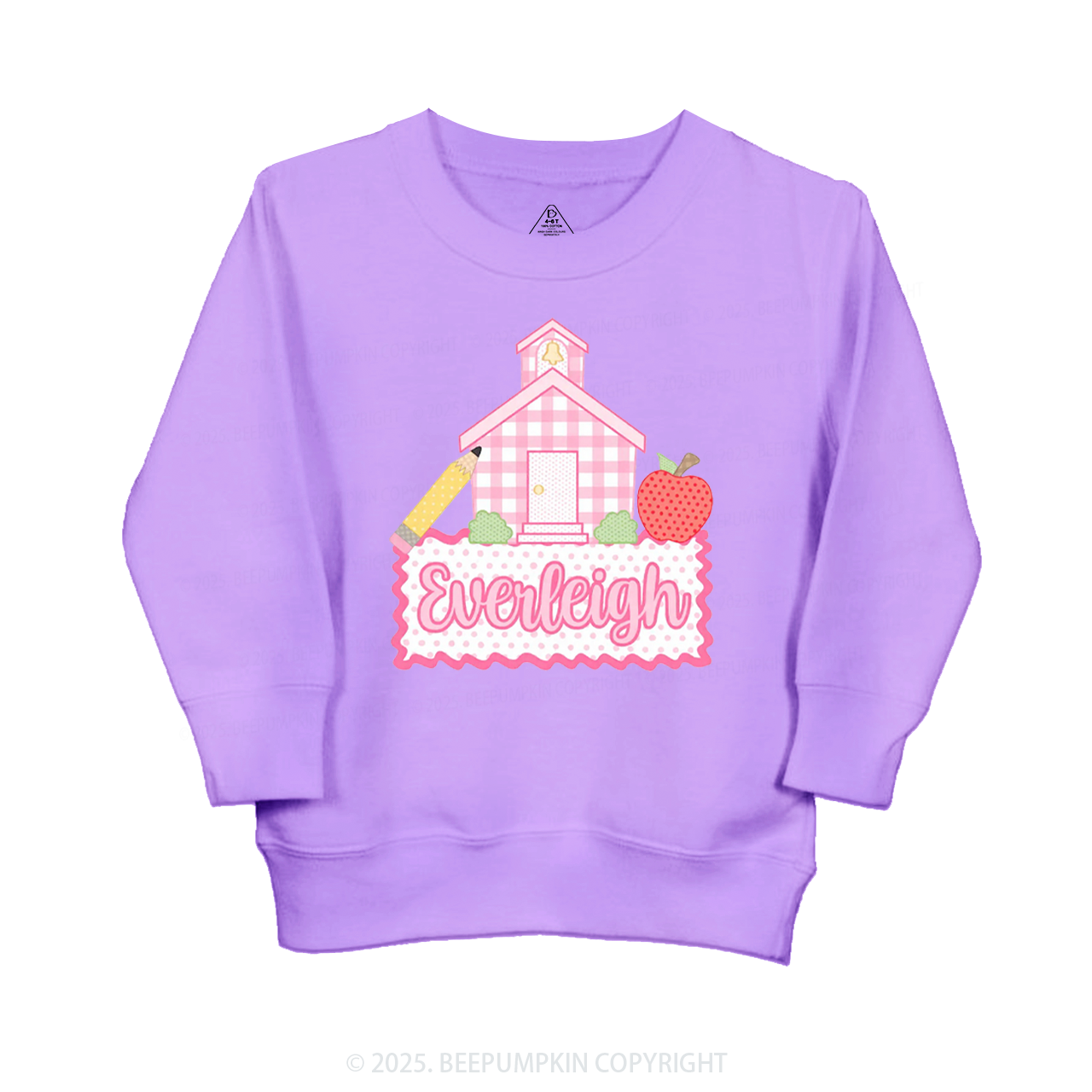 Personalized Pink Schoolhouse Kid's Sweatshirt