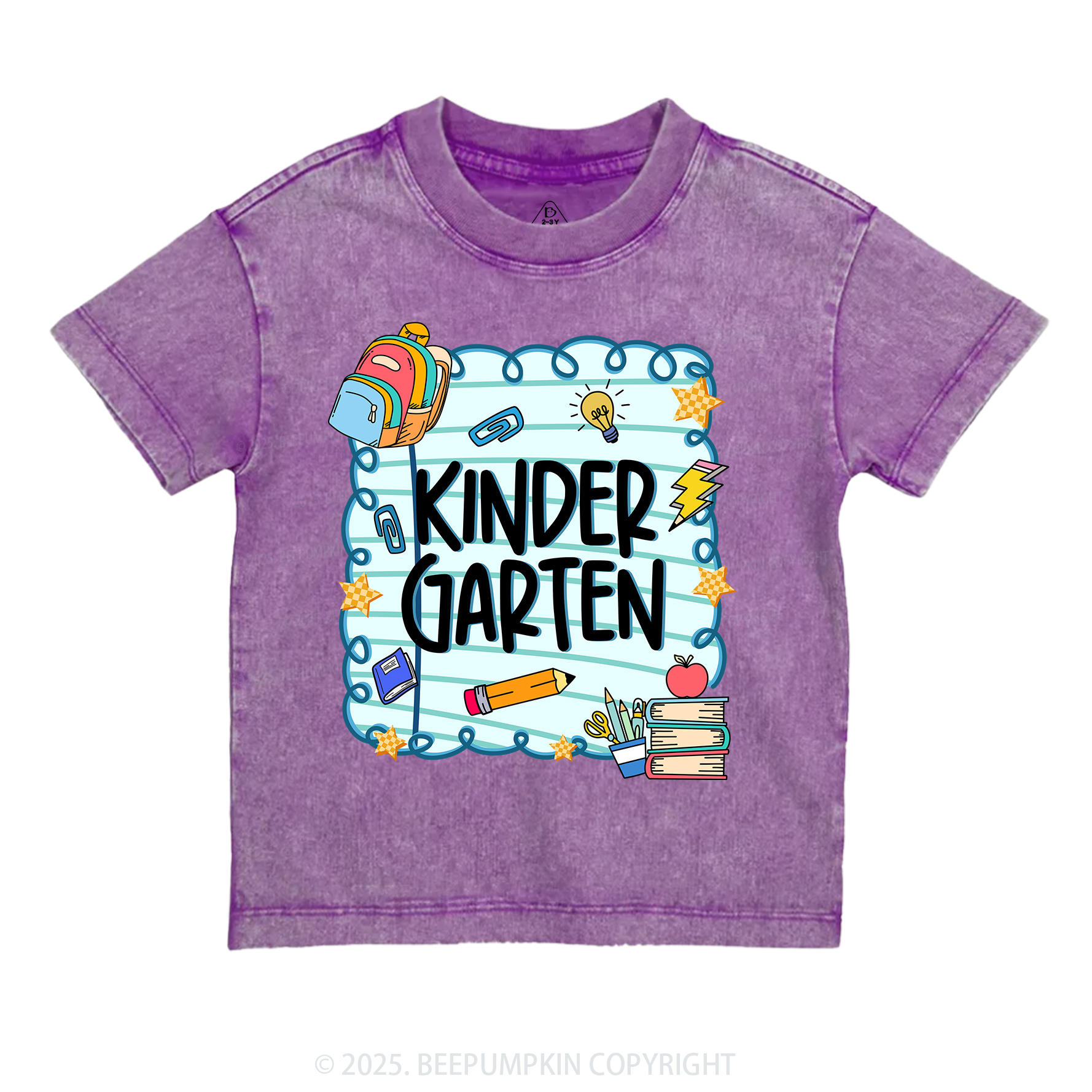 Personalized School Essentials Series Toddler&Kids Washed Tees