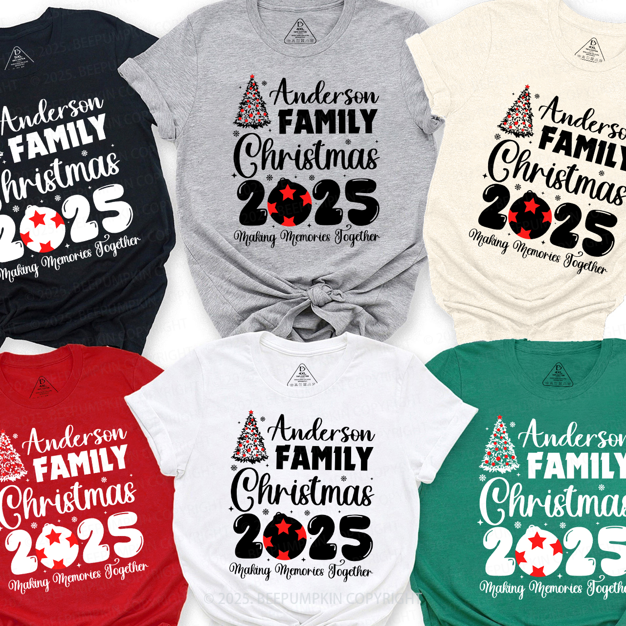 2025 Custom Making Memories Family Christmas Shirts Beepumpkin