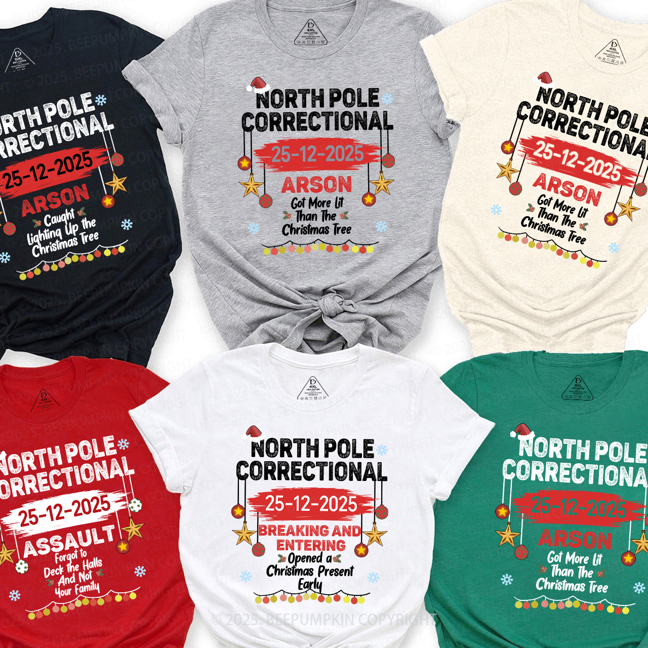 Personalized North Pole Correctional Matching T-Shirts Beepumpkin