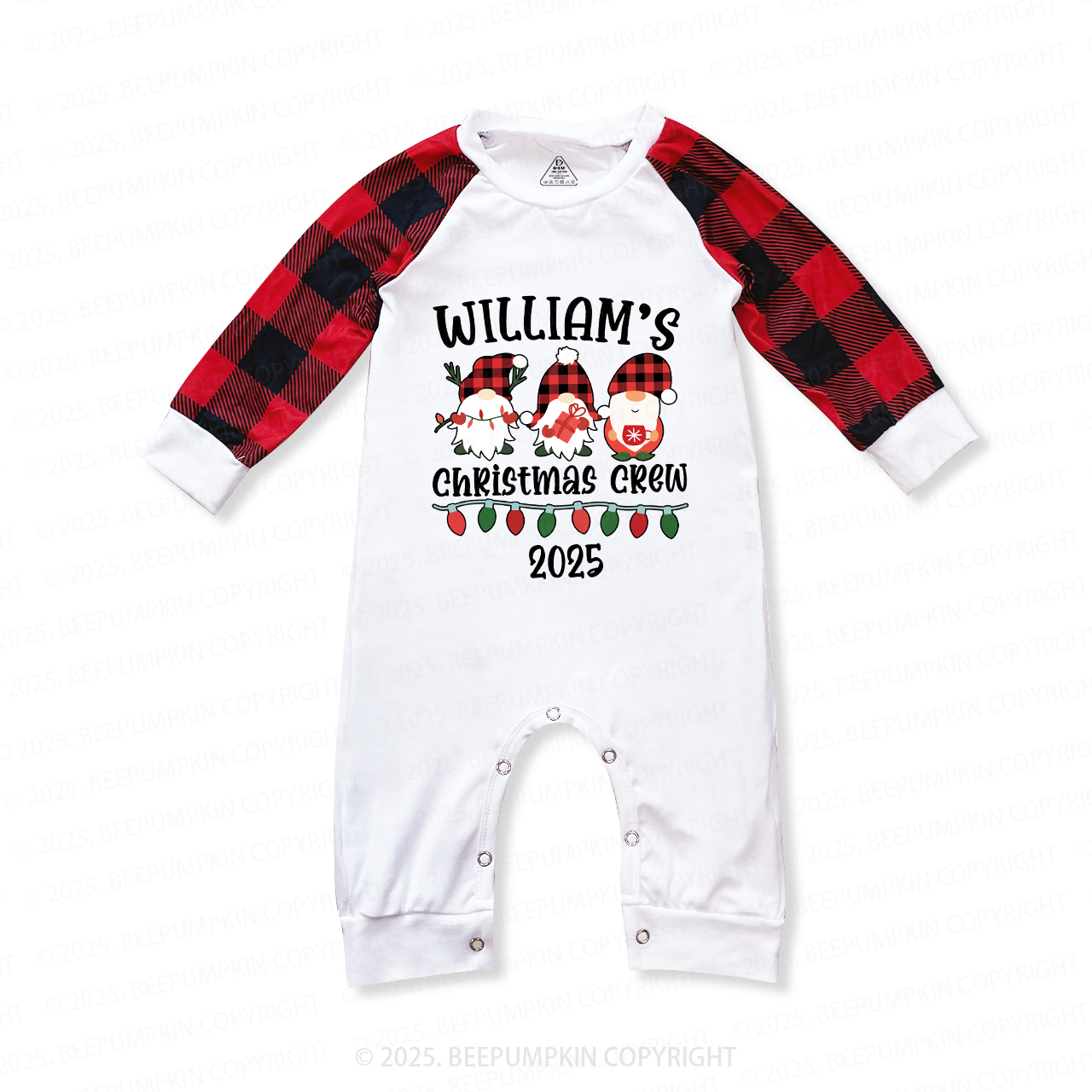 Personalized 2025 Customized Name Christmas Crew Family Pajamas Beepumpkin