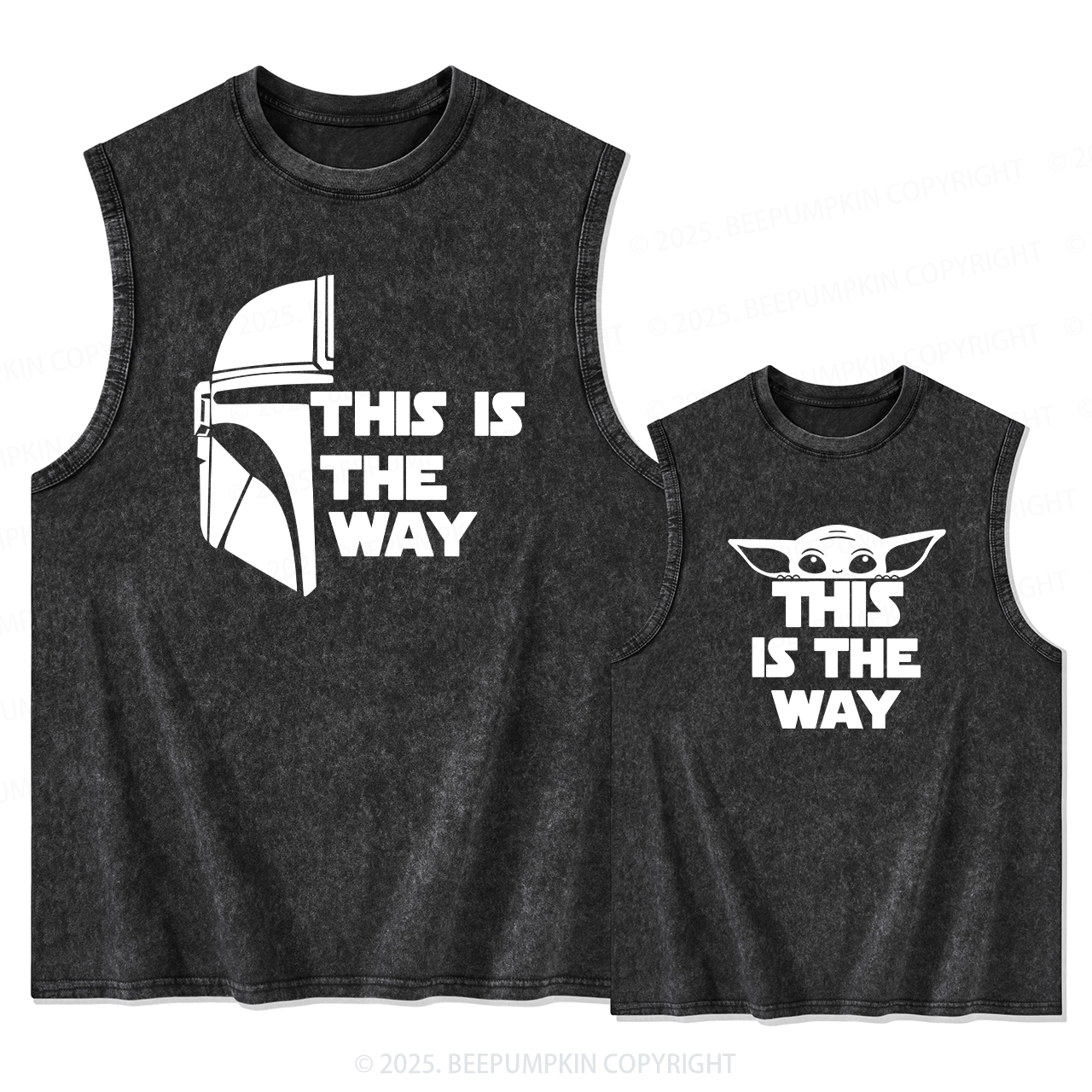 Cool Gift Dad&Me Matching Washed Tank Top