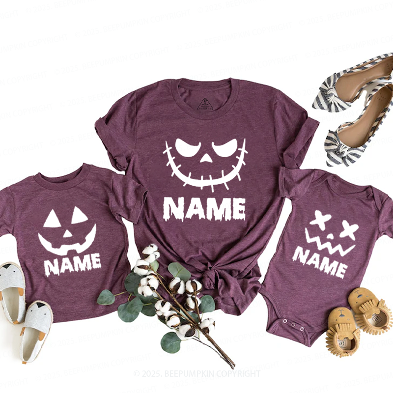 Personalized Ghost Face Name Halloween Family Matching Shirts