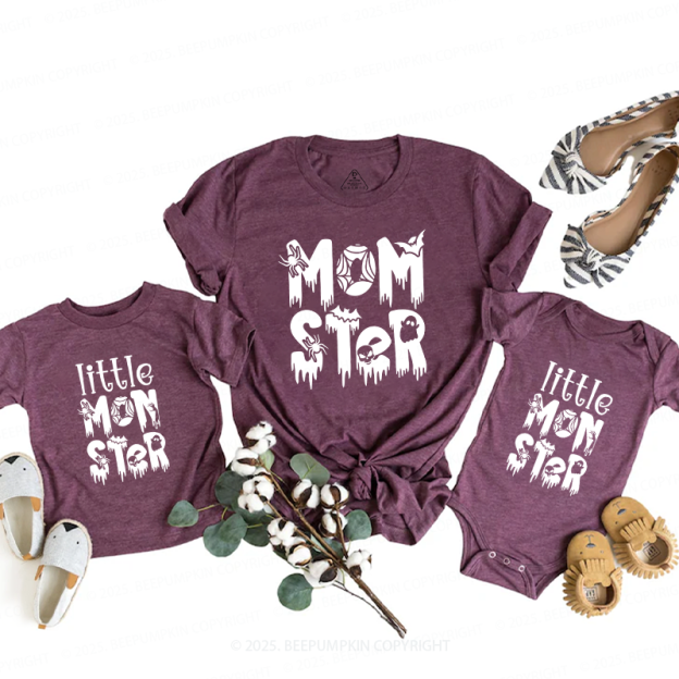 Personalized Dadcula Momster Little Monster Halloween Family Matching Shirts