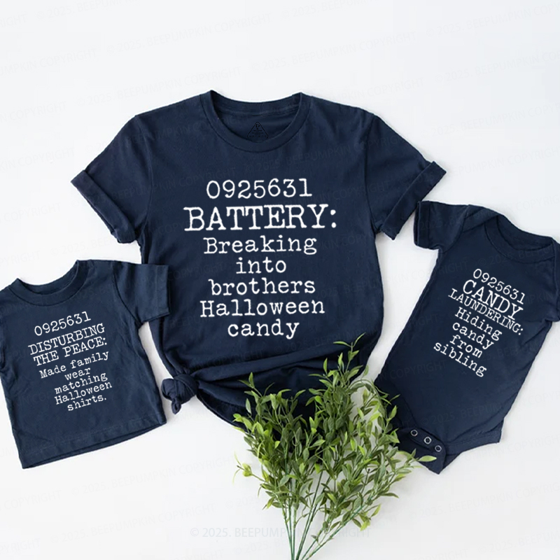 Personalized Crime Halloween Family Matching Shirts