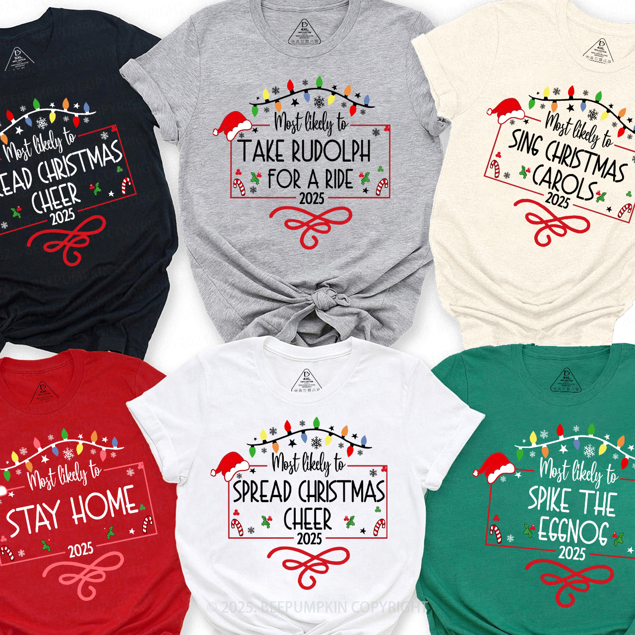 2025 Most Likely To Lanterns Christmas Matching T-Shirts