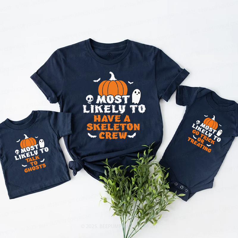 Personalized Most Likely To Halloween Family Matching Shirts