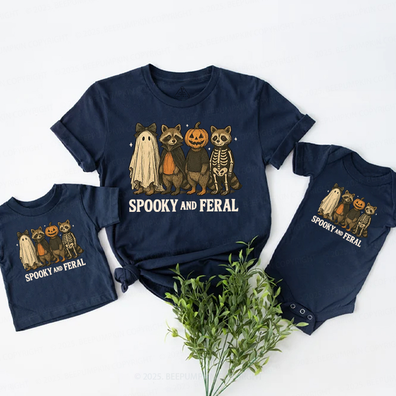 Spooky & Feral Halloween Family Matching Shirts