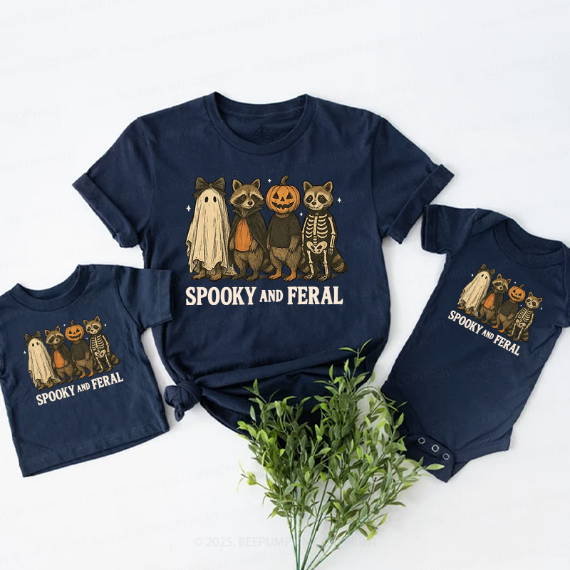 Spooky & Feral Halloween Family Matching Shirts