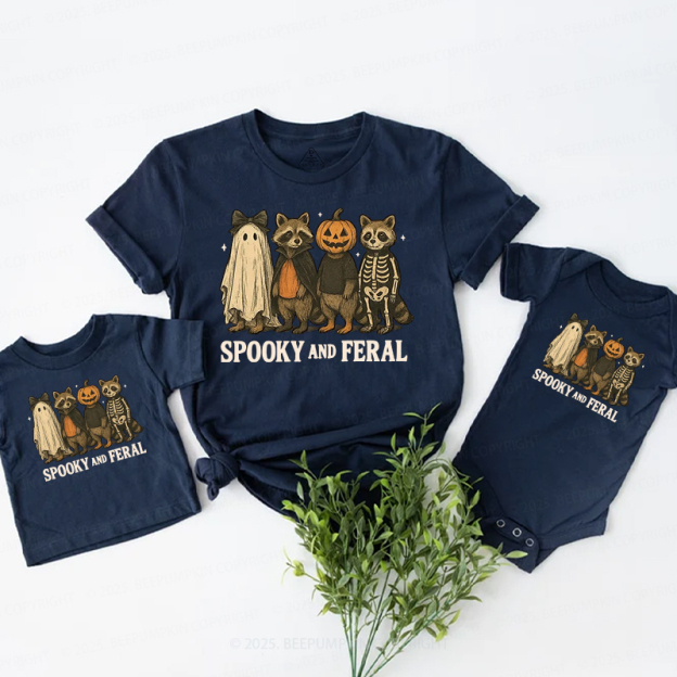 Spooky & Feral Halloween Family Matching Shirts