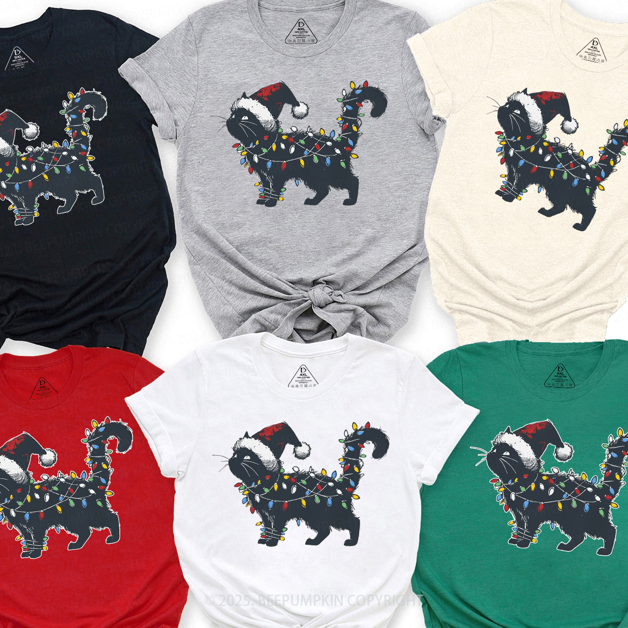 Merry Meowmas Family Matching T-Shirts Beepumpkin