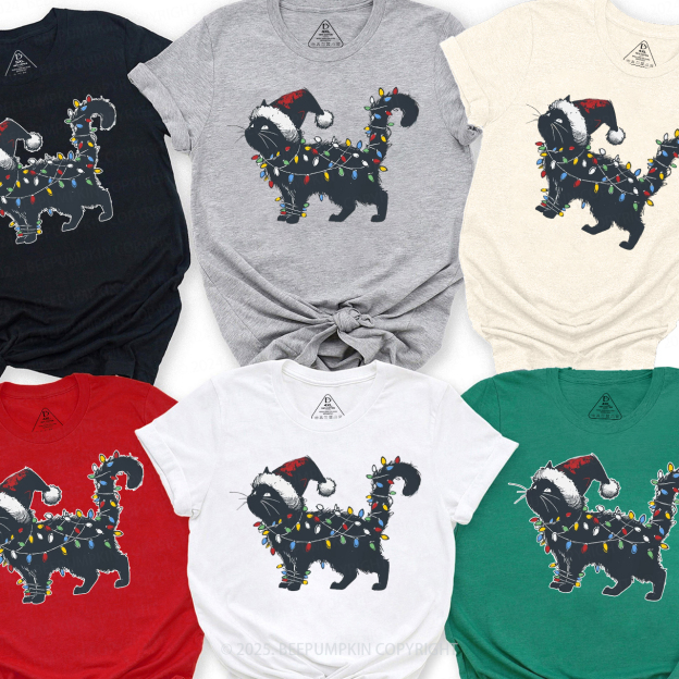 Merry Meowmas Family Matching T-Shirts Beepumpkin