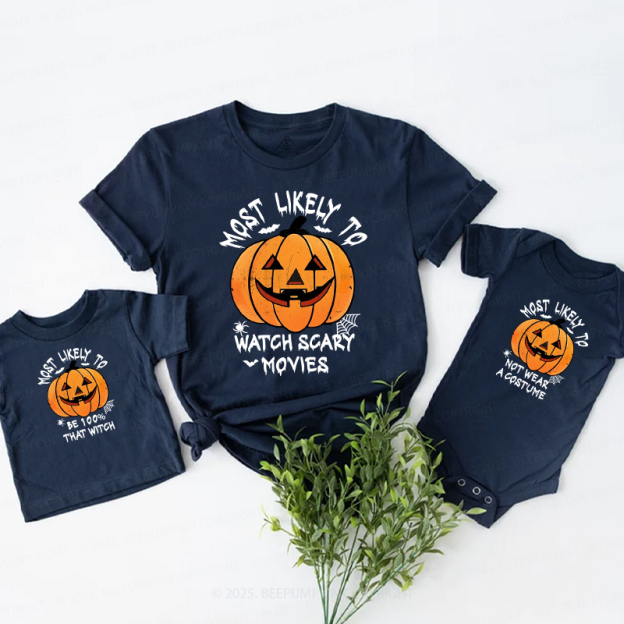 Personalized Most Likely To Halloween Family Matching Shirts