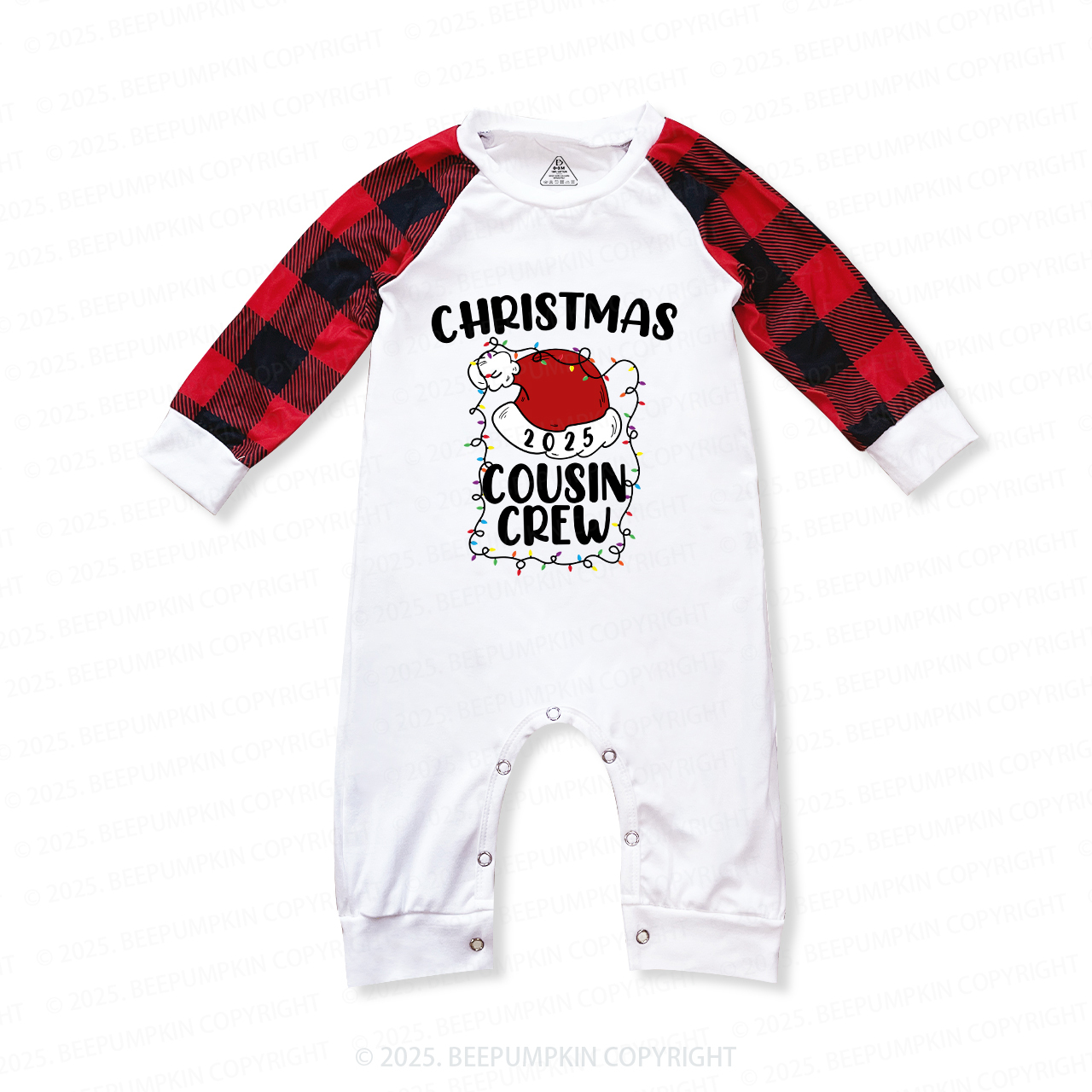 2025 Cousin Crew Santa Hat Christmas Matching Pajamas Beepumpkin