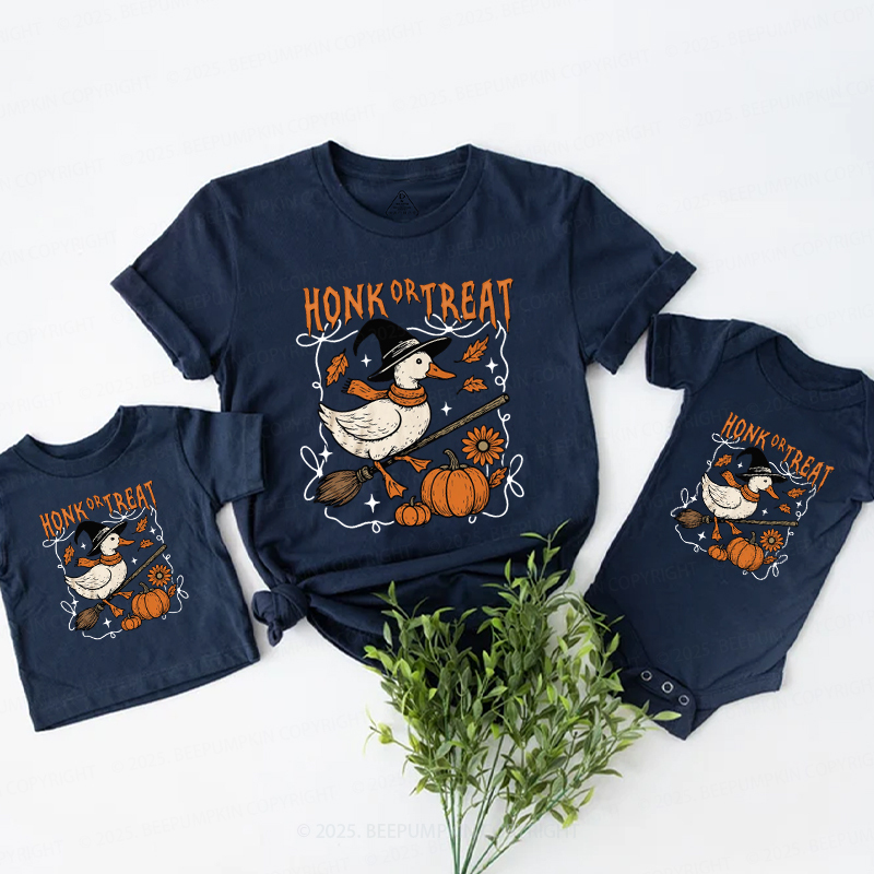 Honk Or Treat Halloween Goose Family Matching Shirts