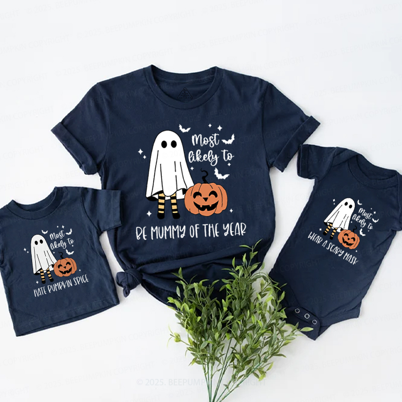 Personalized Funny Ghost Pumpkin Halloween Family Matching Shirts