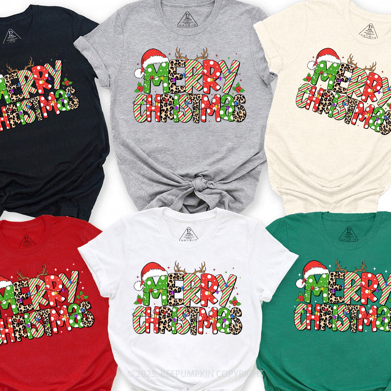 Merry Christmas Family Matching T-Shirts Beepumpkin