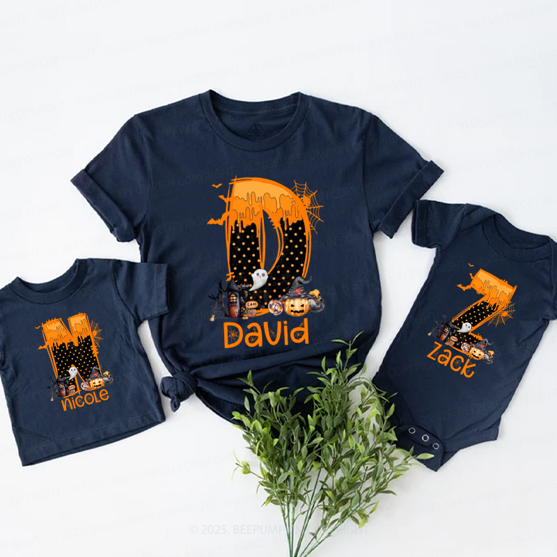 Personalized Monogrammed Halloween Family Matching Shirts