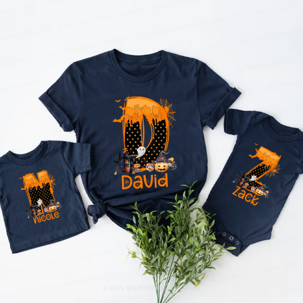 Personalized Monogrammed Halloween Family Matching Shirts