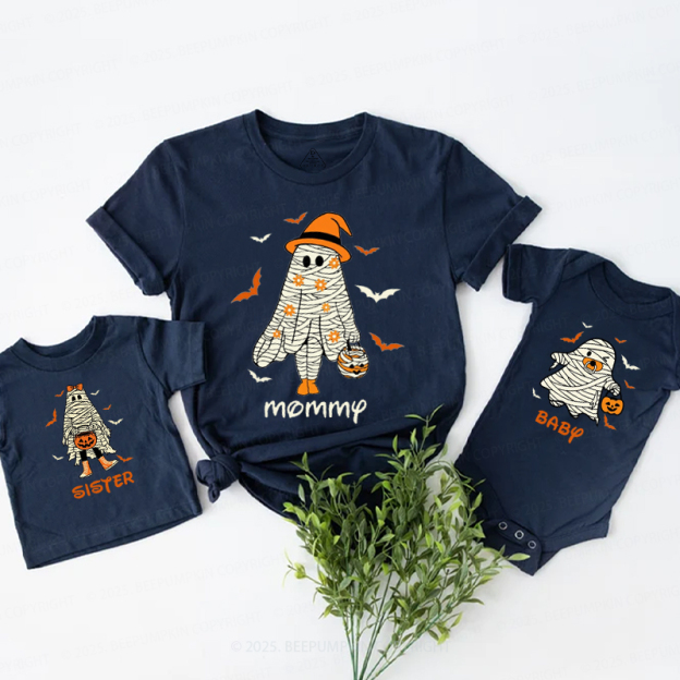 Personalized Spooky Season Trick-Or-Treat Halloween Family Matching Shirts