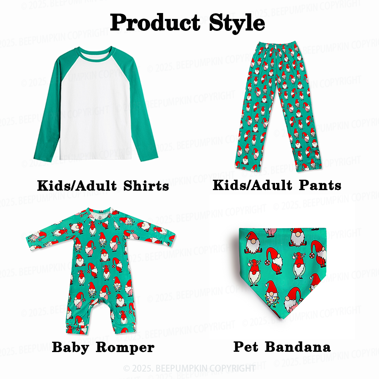 Personalized Christmas Characters Photo Frames Family Matching Christmas Gnomes Pajamas Beepumpkin