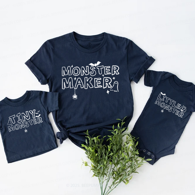 Personalized Little Monster Crew Halloween Family Matching Shirts