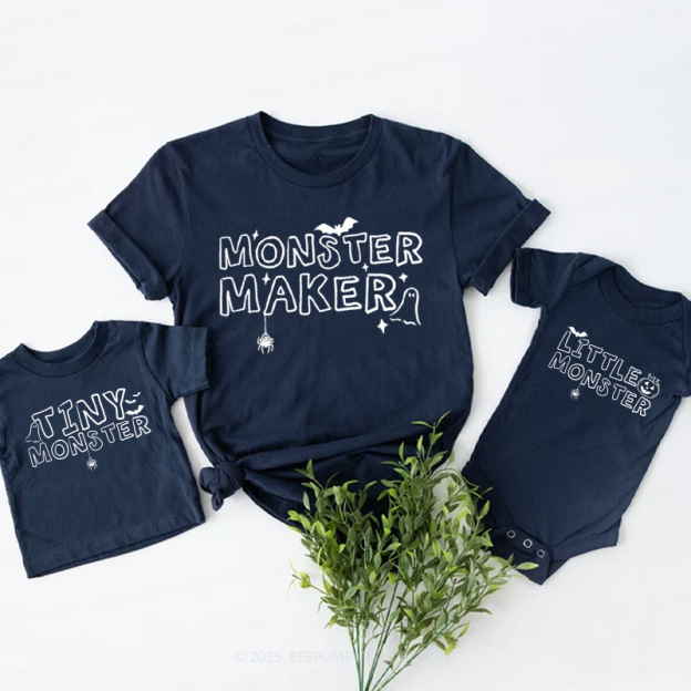 Personalized Little Monster Crew Halloween Family Matching Shirts