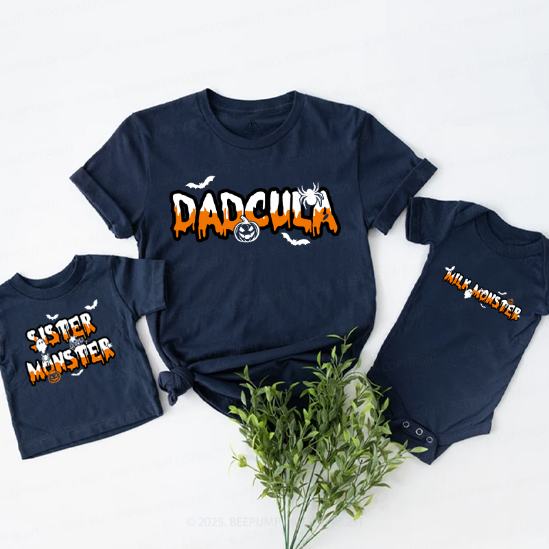 Personalized Monster Drip Halloween Family Matching Shirts