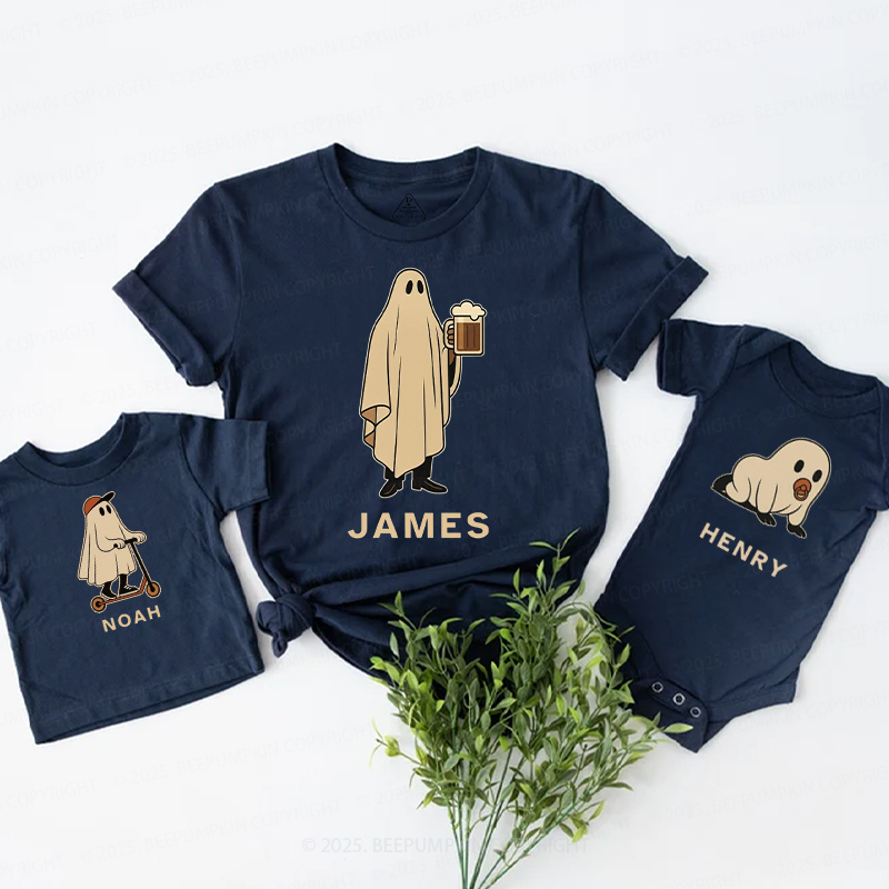 Personalized Ghost Halloween Family Matching Shirts