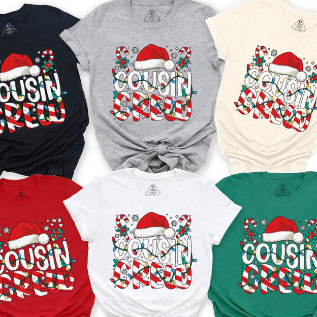 Christmas Cousin Crew Family Matching T-Shirts Beepumpkin