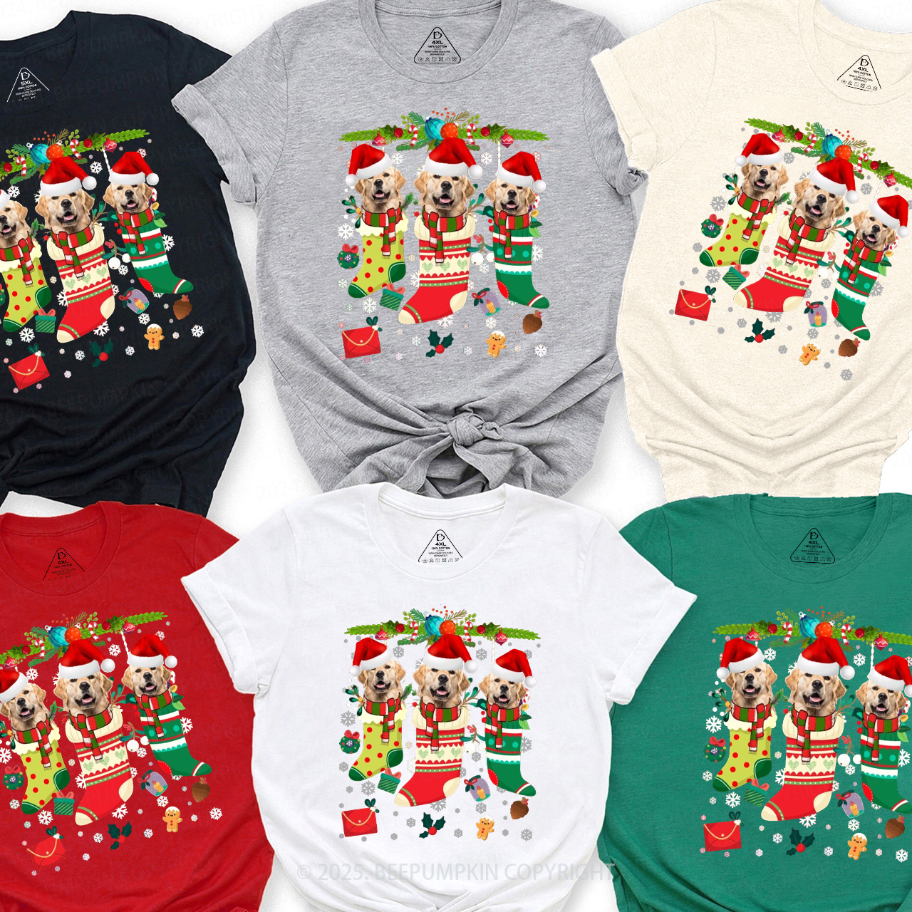 Personalized Paws & Claus Family Matching T-Shirts Beepumpkin