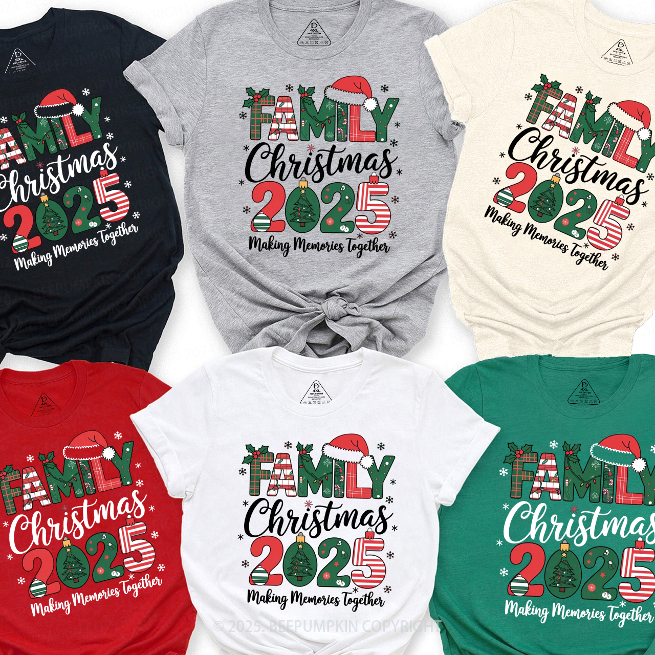 2025 Christmas Family Matching T-Shirts Beepumpkin