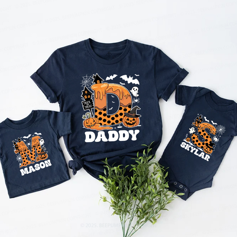 Personalized Alphabet Name Halloween Family Fun Matching Shirts