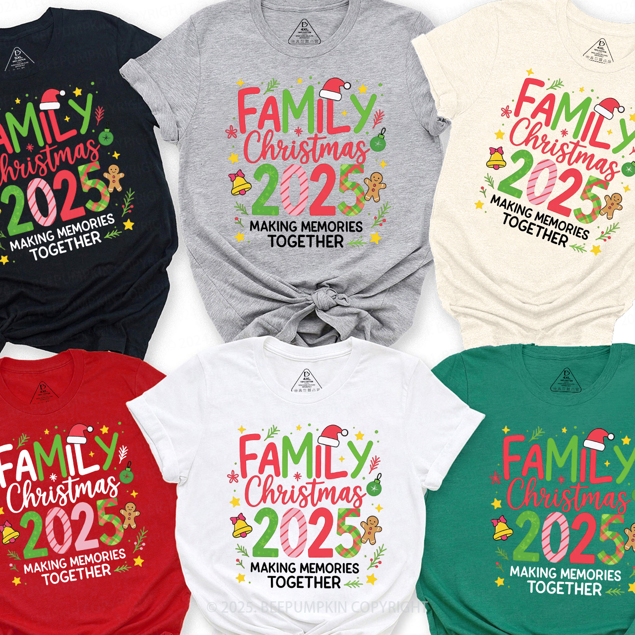 Making Memories Together 2025 Christmas Family Matching T-Shirts Beepumpkin
