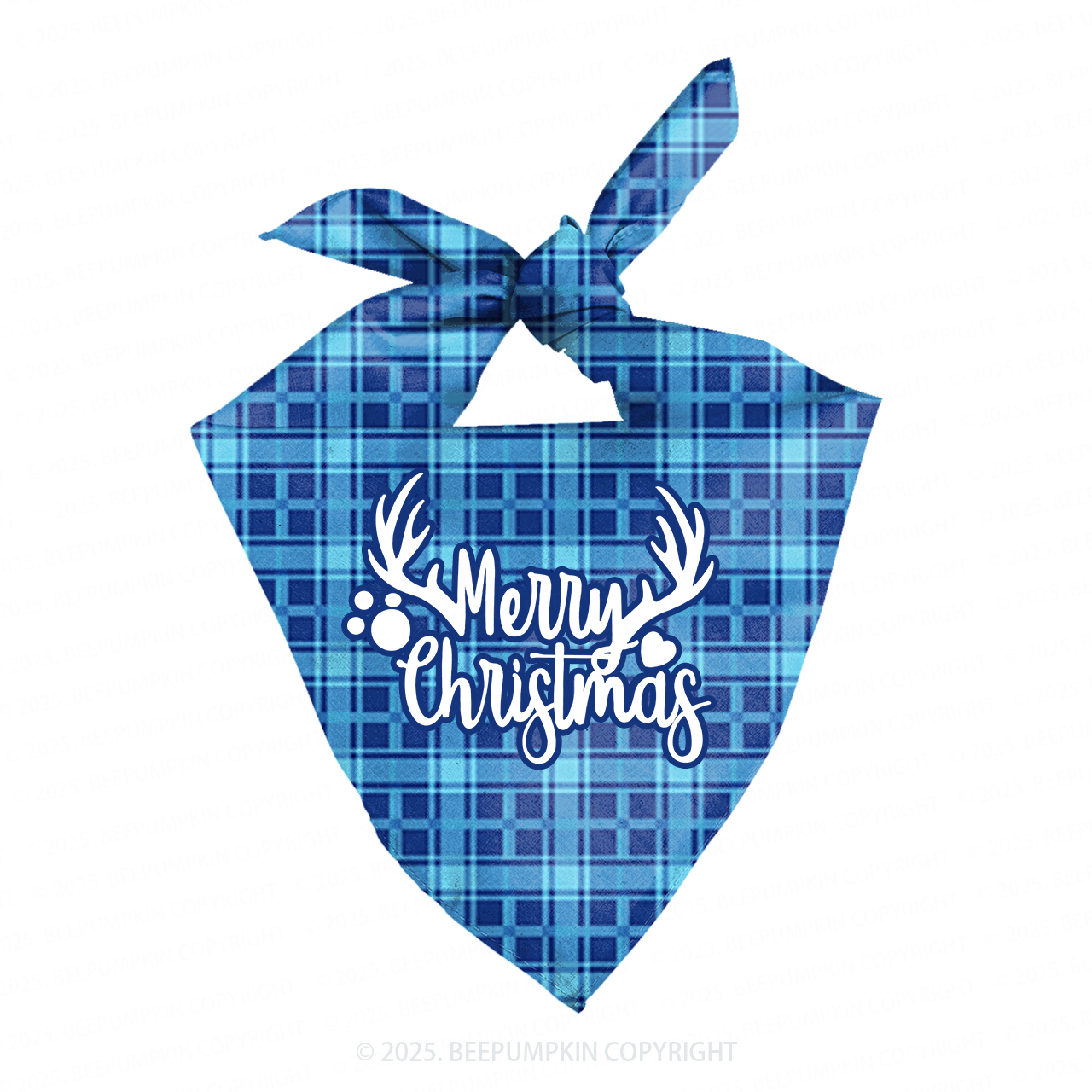 Personalized Jolly Antlers & Lights 2025 Matching Blue Pajamas Beepumpkin