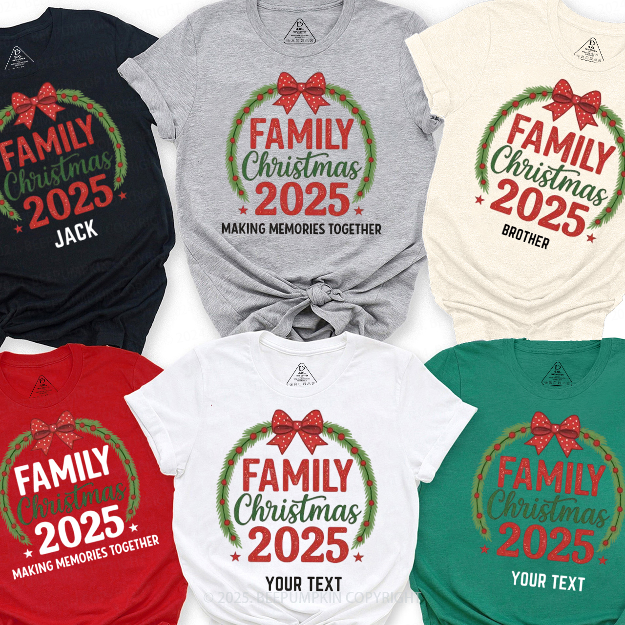 Personalized Making Memories Together 2025 Family Matching T-Shirts Beepumpkin