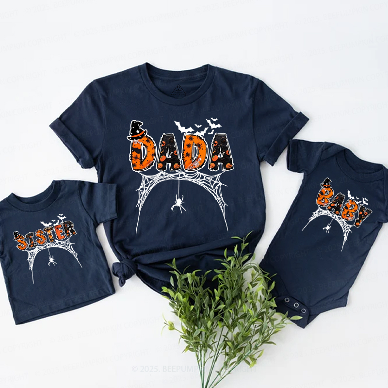 Personalized Spooky Web Halloween Family Matching Shirts