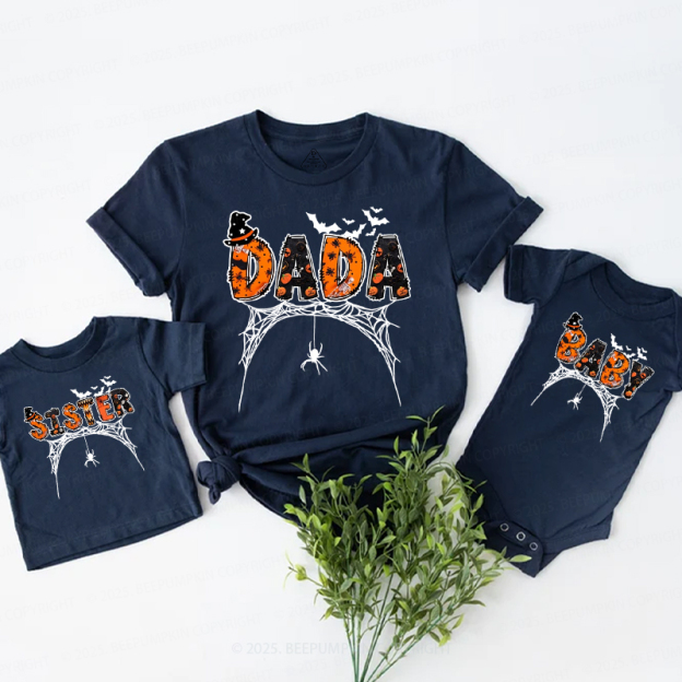 Personalized Spooky Web Halloween Family Matching Shirts