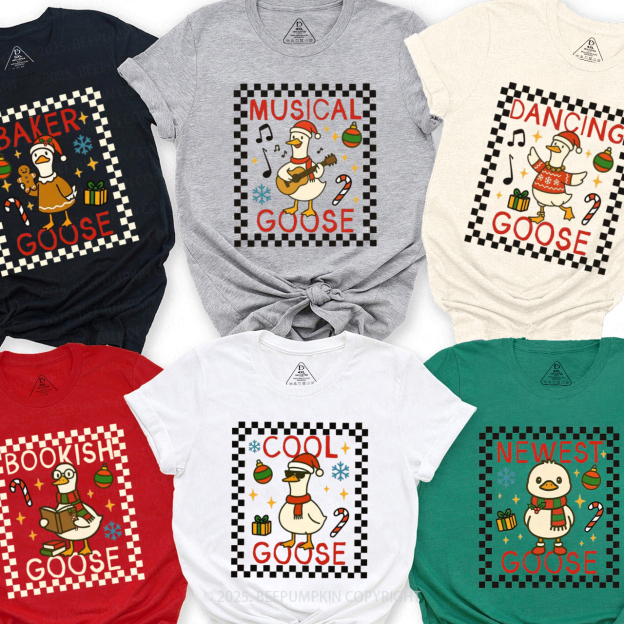 Personalized Goose Christmas Family Matching T-Shirts Beepumpkin