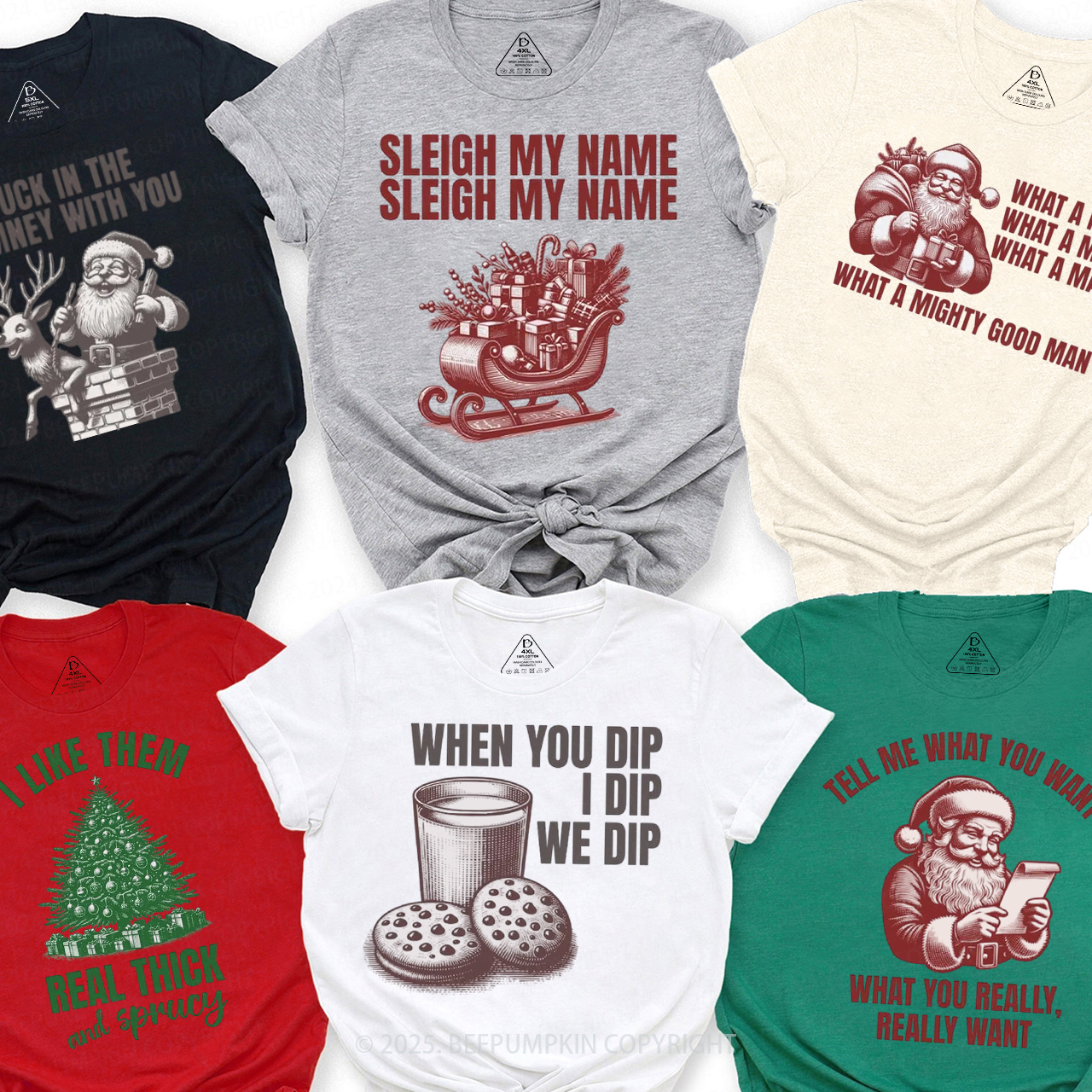 Personalized Jolly Jokes & Cheers Christmas Family Matching T-Shirts Beepumpkin
