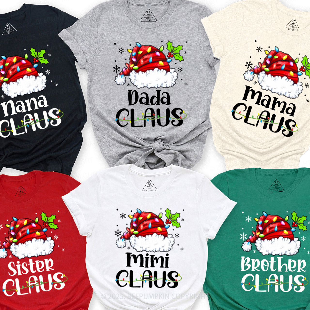 Personalized Claus Squad Christmas Family Matching T-Shirts Beepumpkin