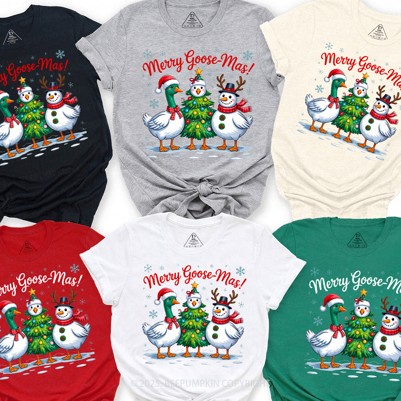 Funny Christmas Goose Christmas Family Matching T-Shirts Beepumpkin