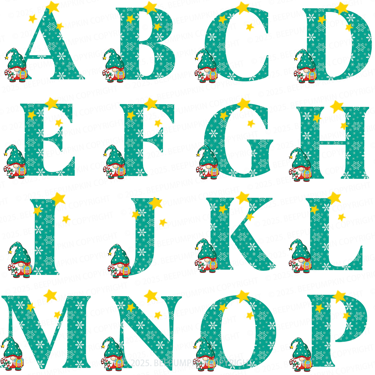 Personalized Monogrammed 2025 Family Matching Christmas Gnomes Pajamas Beepumpkin