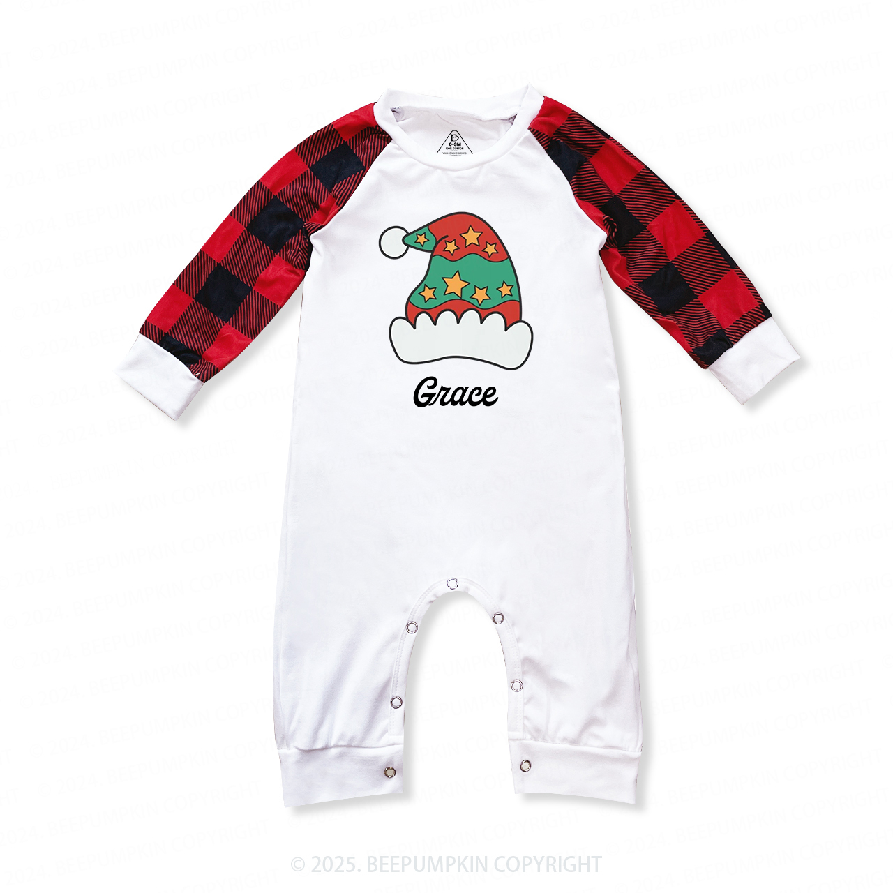 Personalized Santa Hat Christmas Family Matching Pajamas