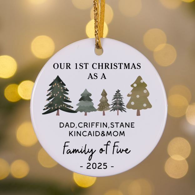 Personalized Family of Three Christmas Gift Ornament