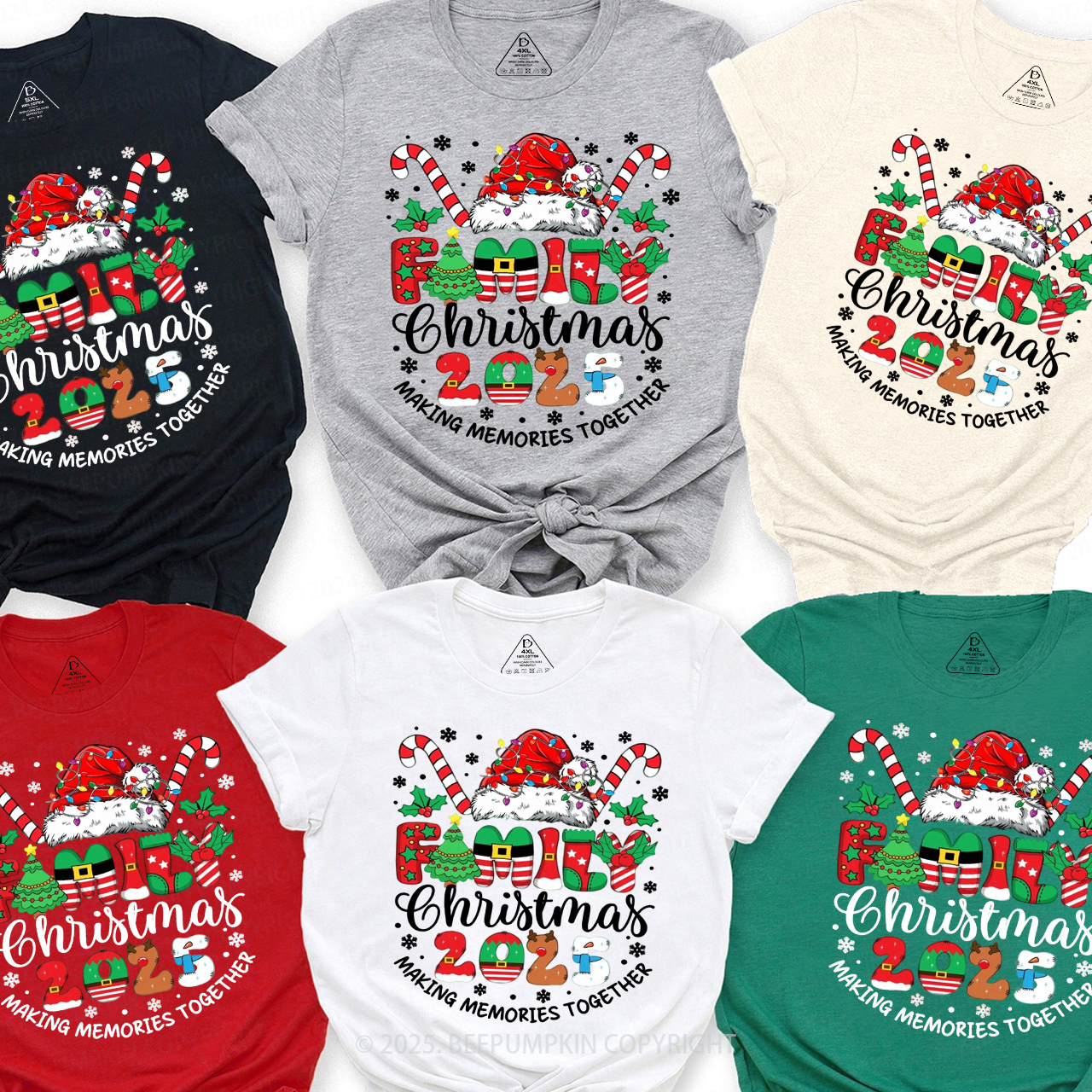 Making 2025 Memories Together Family Matching T-Shirts Beepumpkin